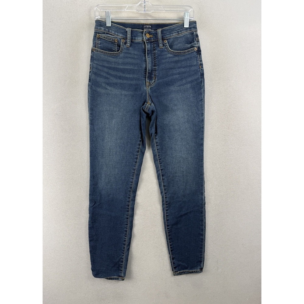 J Crew High Rise Skinny Jeans Women's 27 Blue Denim Stretch 10" Rise EUC